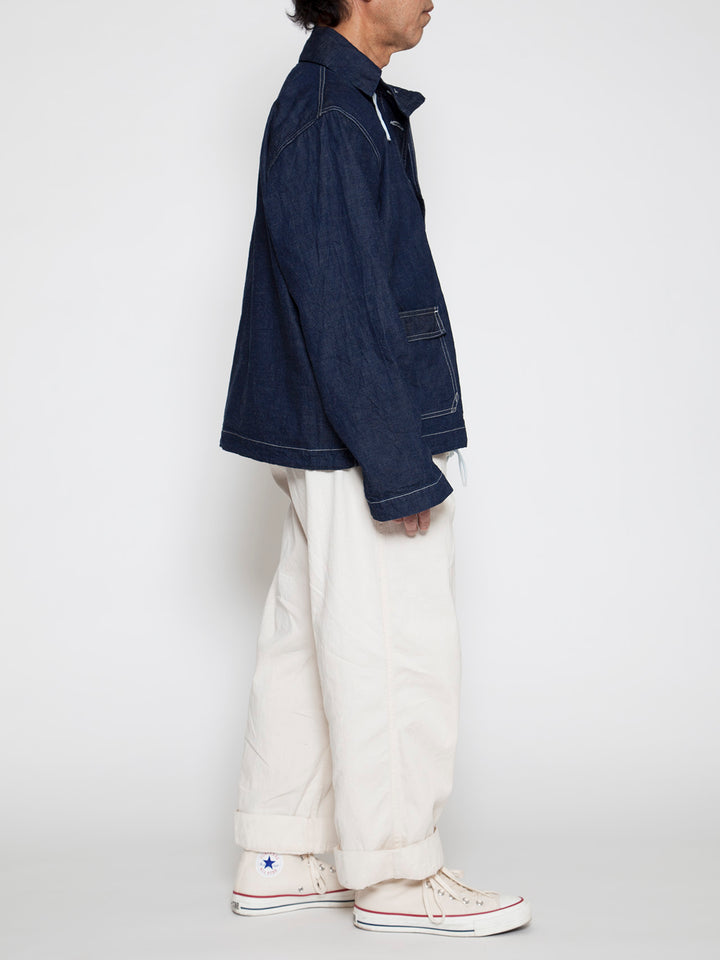 CJ003・Utility Navy Pullover Jacket / High Density Indigo Denim w/Natural Stitch