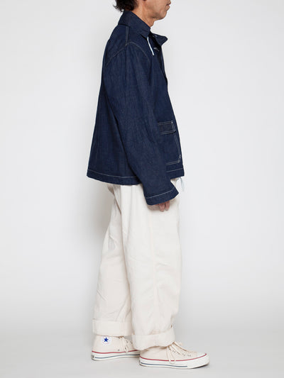CJ003 - CORONA・Utility Navy Pullover Jacket / High Density Indigo Denim w/Natural Stitch