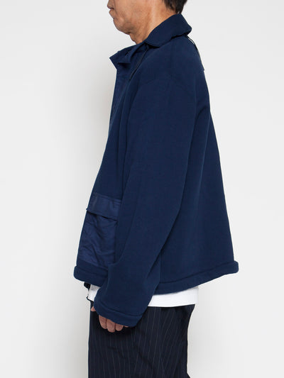 CJ003 - CORONA・Utility Navy Pullover Jacket / Cotton Fleece - Navy