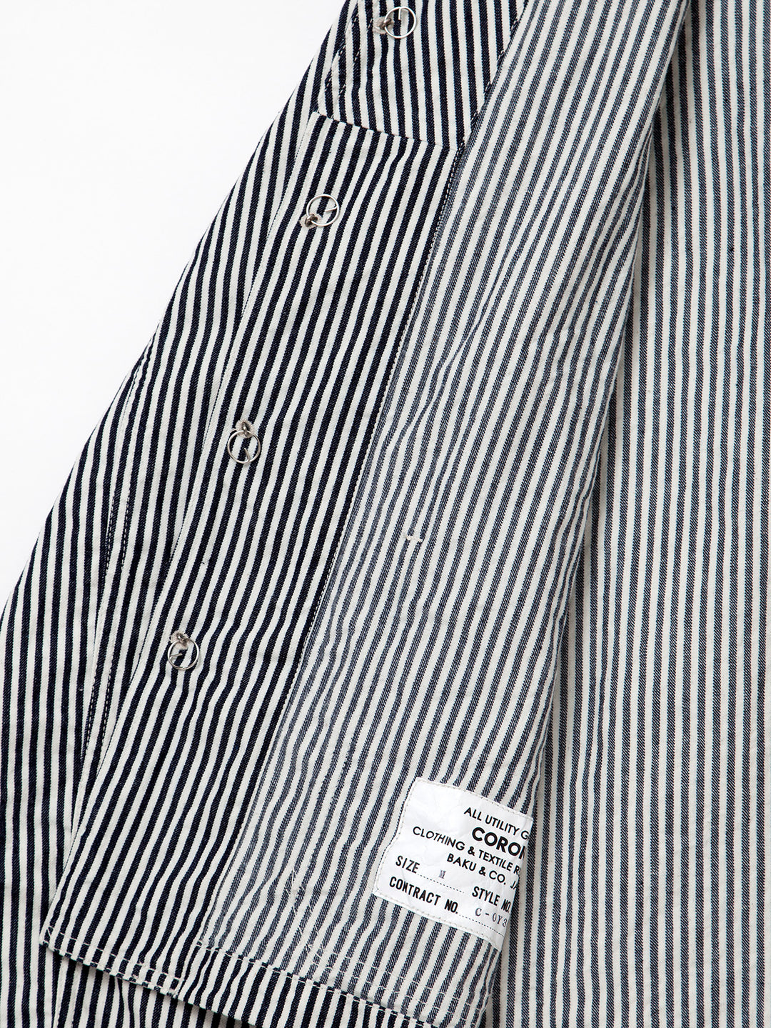 CJ004・Utility Navy Jumper / High Density Hickory Stripe - Indigo×Natural