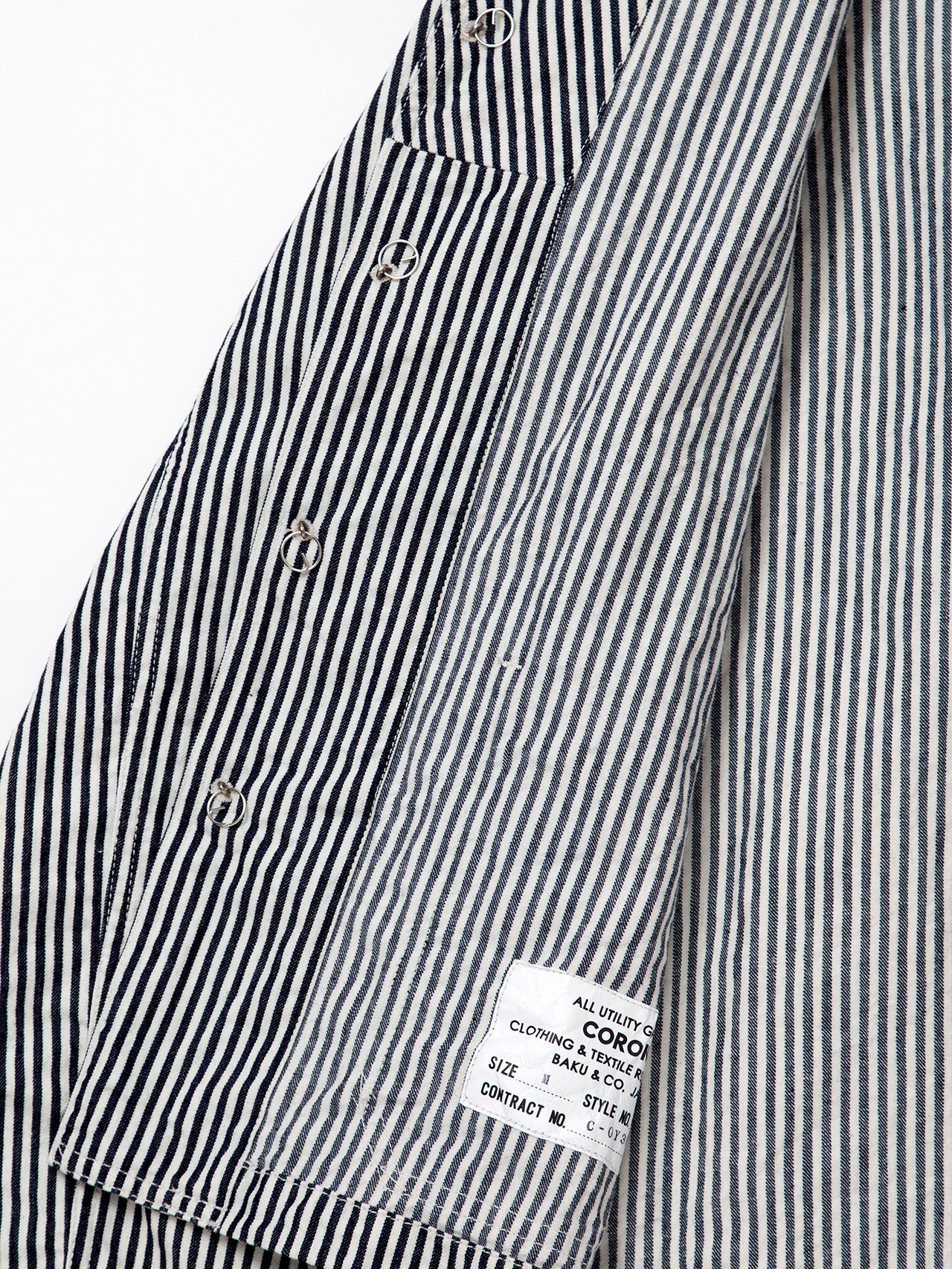 CJ004 - CORONA・Utility Navy Jumper / High Density Hickory Stripe - Indigo×Natural