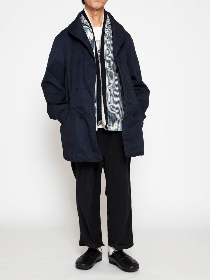 CJ009・Utility Mackinaw Coat / High Density Cotton Gabardine - Midnight Navy