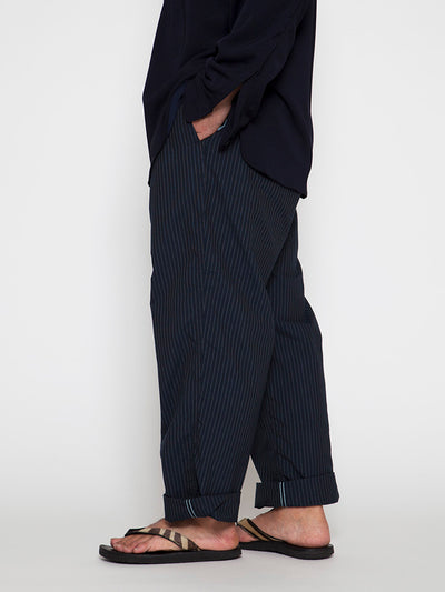CP026 - CORONA・2T Desert Slacks / TR Oxford - Navy Stripe