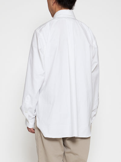 CS005 - CORONA・White Collar Work Shirt / American Sea Island Cotton - White