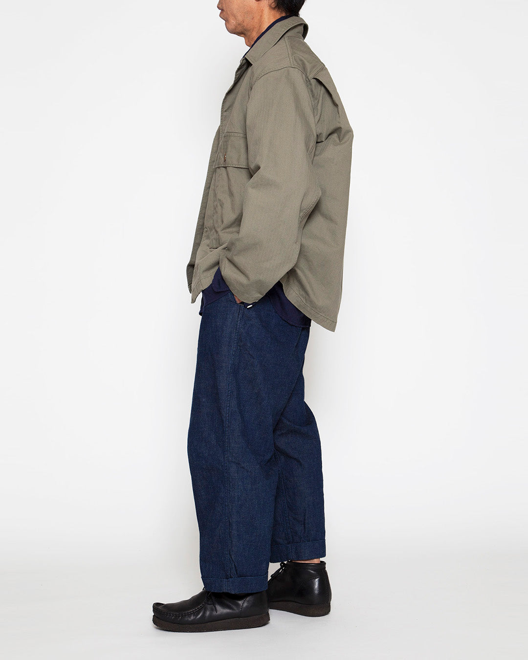 CS022・Navy Utility Jac Shirt / Olive Green