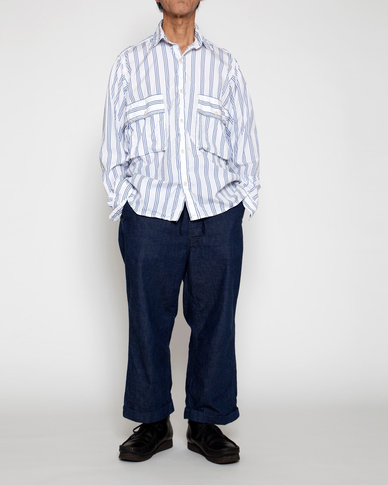 THE CORONA UTILITY・Hunter Hiker Jac Shirt / White × Blue