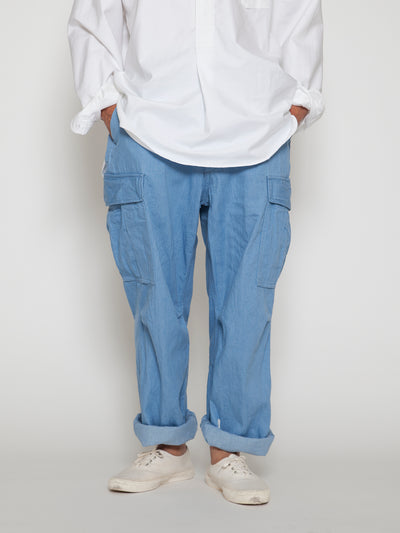 FP006E - FATIGUE SLACKS "JUNGLE EASY SLACKS" / Bleached Denim