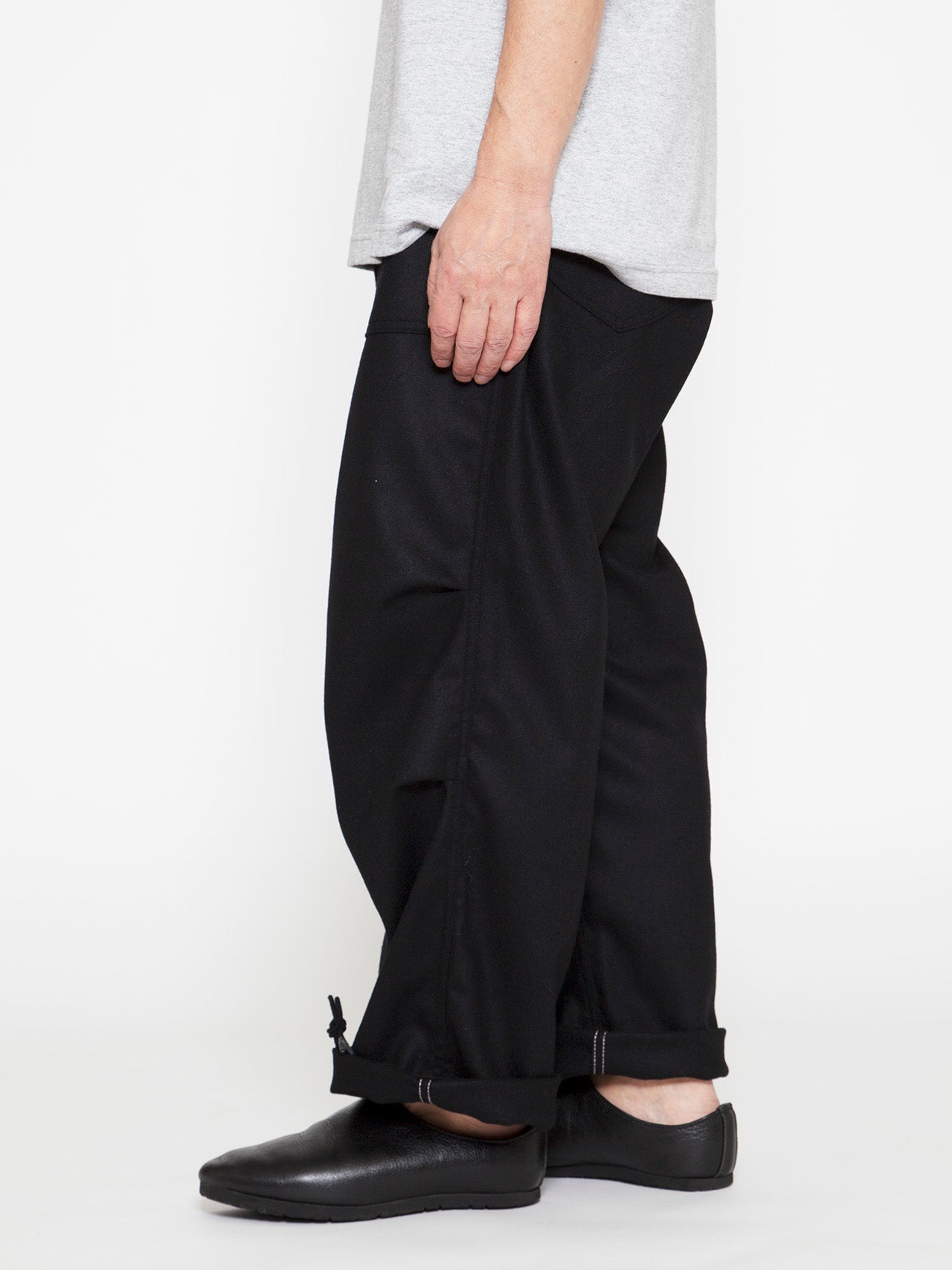 FP005E - FATIGUE SLACKS "AGGRESSOR EASY SLACKS" / Wool + Ester Stretch Twill - Black