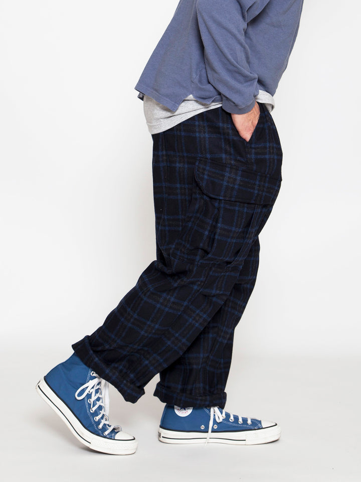 FP006E・"JUNGLE EASY SLACKS" / Stretch Wool Check - Navy Check