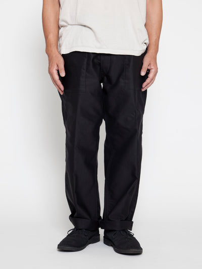 FP016 - FATIGUE SLACKS "SEAMANS SLACKS" / Giza Cotton Moleskin - Black
