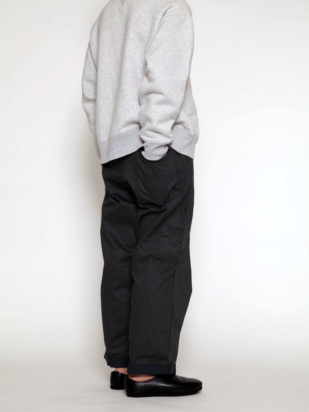 FP017・"UTILITY RM-43 SLACKS" / Black Key Stripe - Grey Stripe on Black