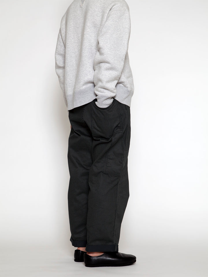 FP017・"UTILITY RM-43 SLACKS" / Black Key Stripe - Grey Stripe on Black