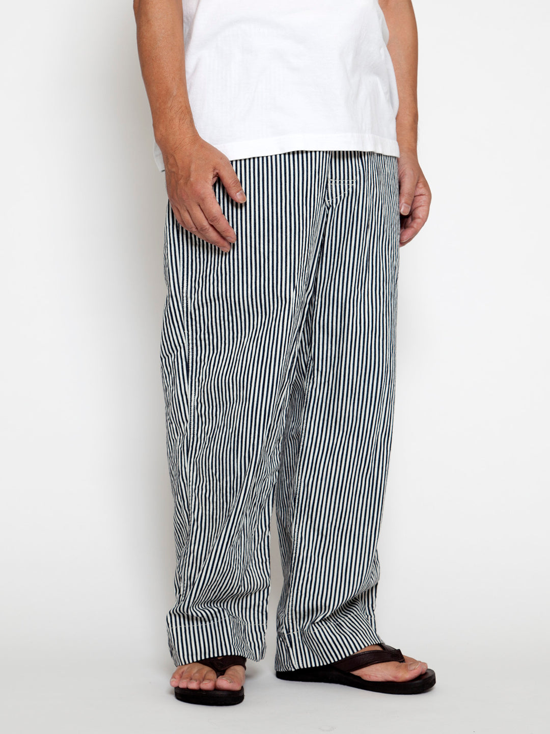 FATIGUE SLACKS - FP018・"UTILITY EASY SLACKS" / High Density Hickory Stripe - Indigo × Natural