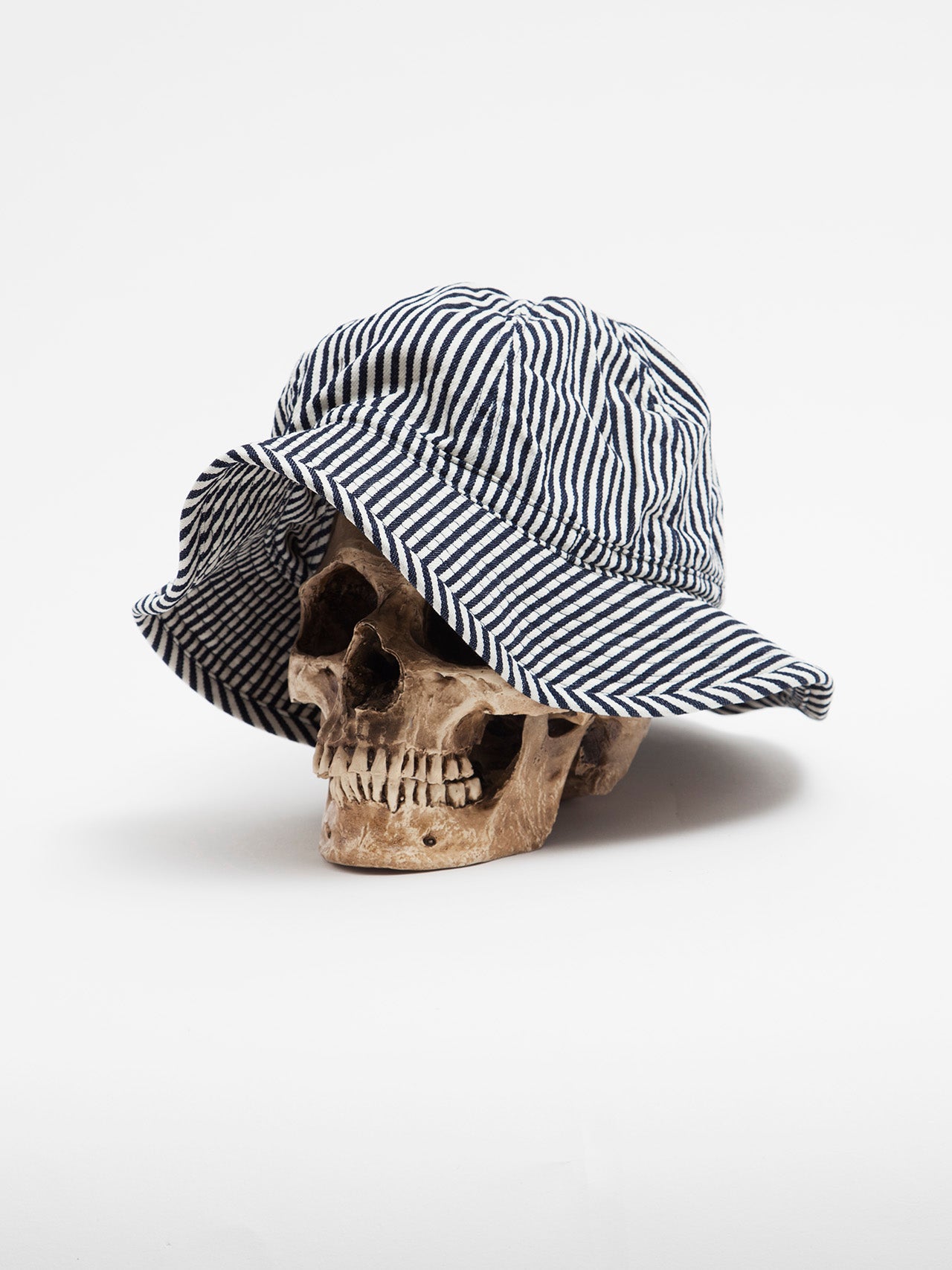 CA009 - CORONA・UTILITY ARMY HAT / High Density Hickory Stripe - Indigo × Natural